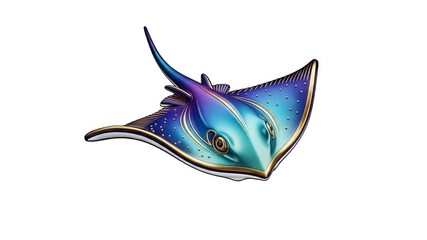 Colorful Stingray Illustration - A Vibrant Underwater Creature.