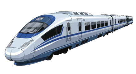 Fototapeta premium High Speed Modern Bullet Train Traveling on a Clear Background
