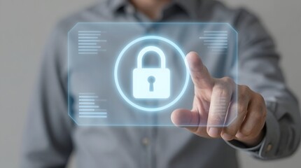 A person interacting with a digital lock interface in a secure environment