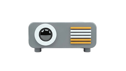 Gray projector with white and orange accents