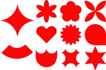 Red and white abstract vector background with glossy heart icons for love and Valentine design