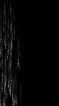 Coding animation with falling numbers. Vertical. Full HD. 4K