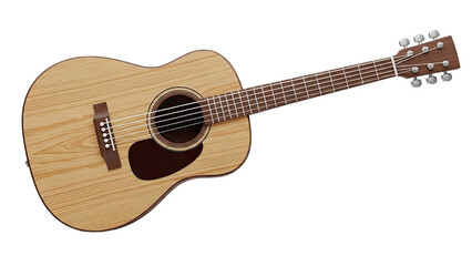 Acoustic guitar with light wood grain