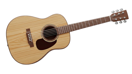 Acoustic guitar with light wood grain
