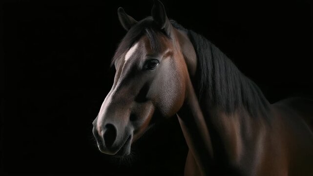 闇に佇む一頭の馬の気品ある存在感