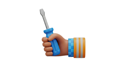 Hand Holding Screwdriver