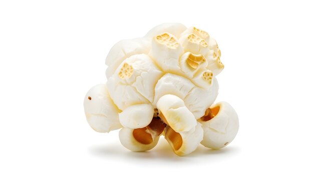 Single popped kernel, isolated on white.