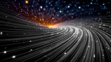 Vibrant digital tunnel with glowing white lines and colorful lights