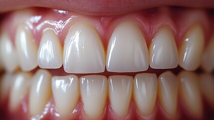 Close-up view of healthy, white teeth.