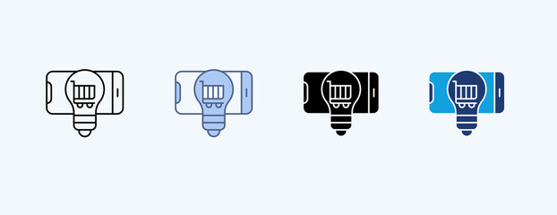 Retail Innovation Multiple Icon Illustration Vector