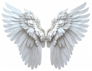 Pair of detailed white angel wings (1)