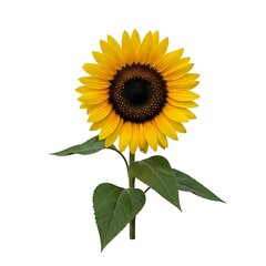 Obraz premium Vibrant sunflower plant isolated on transparent background