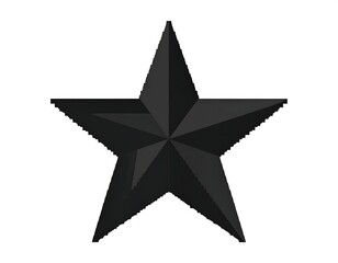 Obraz premium Isolated rendering of a dark gray, five-pointed star shape on white