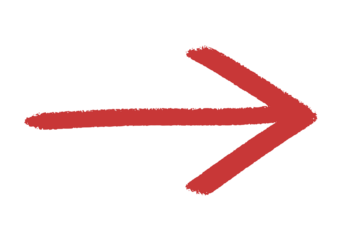 A sketchy, red hand-drawn arrow icon featured as a standalone element on a clear background.