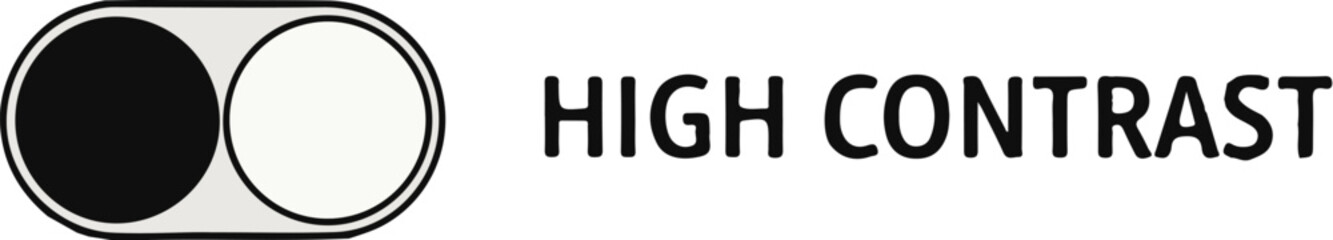 High Contrast Symbol with Black and White Circles