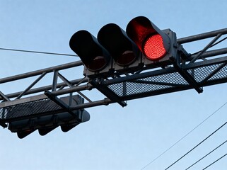 Traffic light showing red signal