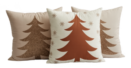 Christmas tree pillows Christmas pillows isolated on a transparent background