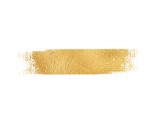 Abstract golden brush stroke texture a glittering element on transparent background