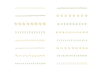 ナチュラルでシンプルな手描きのラインセット1（カラー）