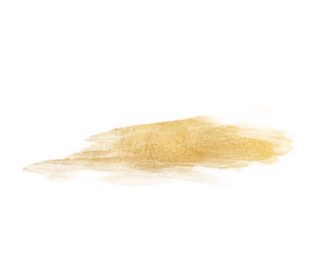 Abstract golden brush stroke texture with sparkling details on transparent background