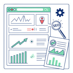 vector set of graphs and charts