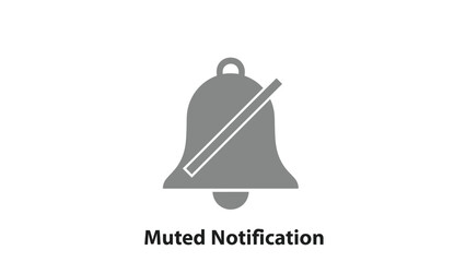Simple grey icon graphic representing a muted notification bell symbol indicating silence or do not disturb status
