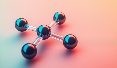 Molecule on gradient background modern abstract illustration concept for science technology and chemical industry in clean visual form