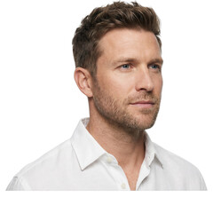 Obraz premium Handsome Man in White Shirt - Studio Portrait