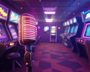 Retro microphone and arcade game machines