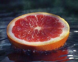 Sliced citrus fruit overhead shot