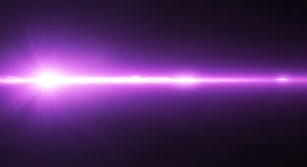 Bright purple horizontal lens flare emanates across a dark background