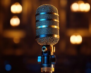 Vintage microphone on stage