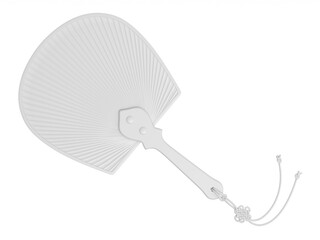 Clay render of korean taegeuk personal fan isolated on white background - 3d illustration
