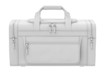 Clay render of  sport duffle travel bag isolated on white background - 3D illustration
