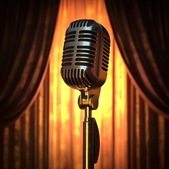 Vintage microphone stage presentation