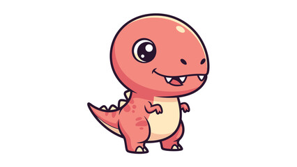 Obraz premium Adorable Cartoon Dinosaur Character with Big Eyes and a Friendly Smile.