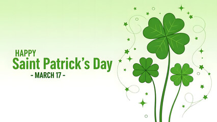 st patricks day clover leafs with sparkles on green background transparent background
