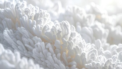 Macro Texture of Soft White Cotton Terry Cloth Loops