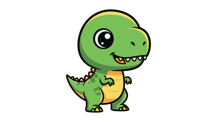 Adorable Cartoon Tyrannosaurus Rex - A Playful Prehistoric Character.
