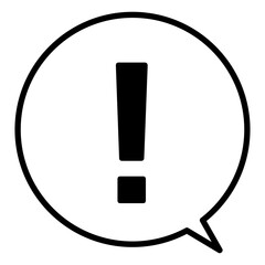 重要・警告・注意喚起のびっくりマークアイコン・吹き出しに入ったエクスクラメーションマーク