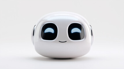 Friendly AI Assistant Robot Head with Smiling Eyes
