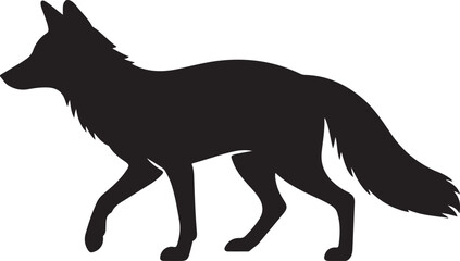 Naklejka premium Fox Silhouette – Fox Vector Silhouette Black on White”