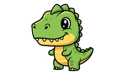 Obraz premium Adorable Cartoon Dinosaur Character with Big Eyes and Spikes.