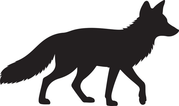 Fox Silhouette &ndash; Fox Vector Silhouette Black on White&rdquo;