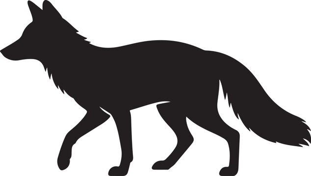 Fox Silhouette &ndash; Fox Vector Silhouette Black on White&rdquo;