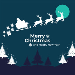 Naklejka premium Colorful Christmas paper cutouts featuring Santa Claus