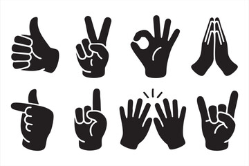 Obraz premium Hand Control Icons for UI Kits and Interface Design