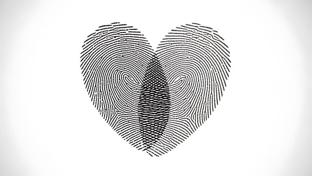 Valentines day fingerprint heart symbolizing love and union on valentine's day