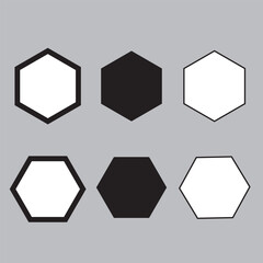 Hexagon icon. Hexagonal six sided polygon. Vector illustration. Eps10.