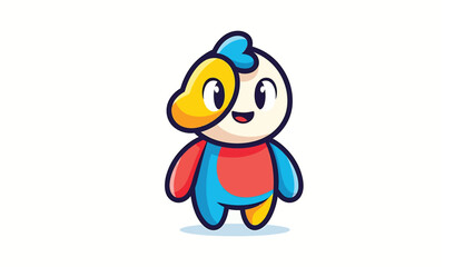 Obraz premium Adorable Cartoon Duck Character with Vibrant Colors and Playful Design.